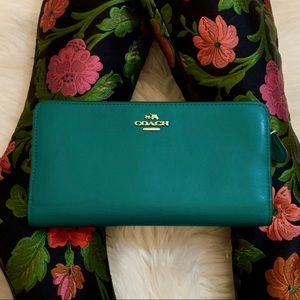 coach forest green wallet